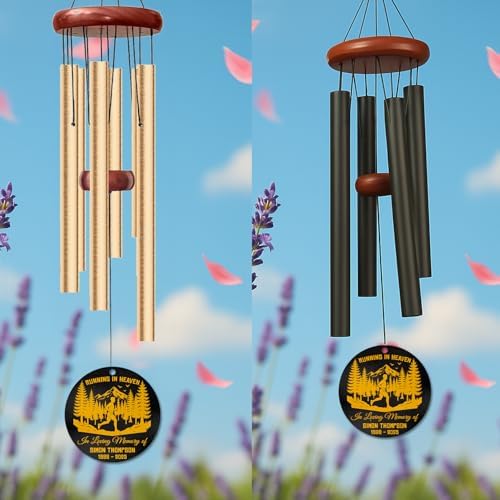 Personalized Camping in Heaven Runner Memorial Wind Chime – Custom Name & Years Tribute for Outdoor Remembrance – Sympathy Gift for Honoring a Loved One – Meaningful Memorial Chimes for Porch Décor - Image 5
