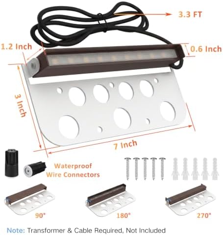 4 Pack 7 Inch Retaining Wall Lights, 2700K LED Hardscape Lighting - Image 6