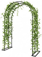 Garden Arch Trellis 55" W x 90" H Metal Arbor for Climbing Plants, Wedding Arch for Ceremony Indoor Outdoor, Black Garden Arbor for Party Decoration Backyard Lawn (Black, 55" W x 90" H) by Unknown