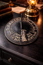 Garden Sundial, 29cm Replica “Grow Old Along with Me” Quote Black 10 Inch - Image 3