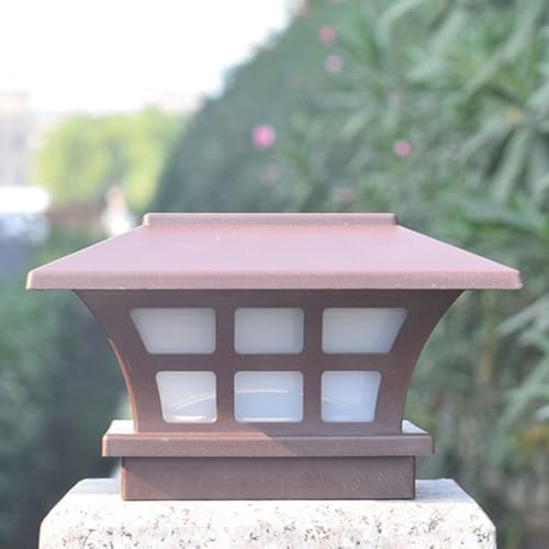 COHEALI 2pcs Solar Post Cap Light Coffee Ip65 Weather Resistant Xmas - Image 2