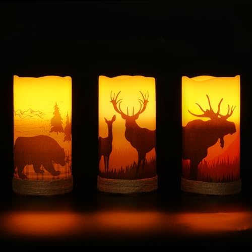 Homemory Christmas Real Wax Flameless LED Pillar Candles with Timer Remote - Image 4