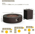 COSIEST 42 inch Outdoor Propane Fire Pit Coffee Table w Concrete Round Base Patio Heater, Certified, 50,000 BTU Stainless Steel Burner, Free Lava Rocks, Rain Cover, Tank Cover - Image 6