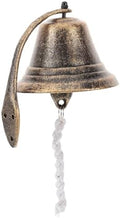 Vintage Cast Iron Wall-Mounted Doorbell Charming Dinner Bell for Indoor and Outdoor Use Rustic Iron Design for Cafes Homes Gardens and Churches by JECOMPRIS