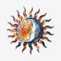 Celestial Sun and Moon Metal Sign Rustic Wall Art Plaque for Home Garden Patio Indoor Outdoor Decor Heavy Duty Waterproof Iron Hanging Ornament (16 INCH) by Unknown