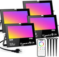 LED Flood Light Outdoor 500W Equivalent 5000LM,Bluetooth RGBW Colored Floodlight Landscape Lighting with APP Control,DIY Scenes,Timing, IP66 Waterproof,2700K,Color Changing Uplight with Ground Stakes by ChangM