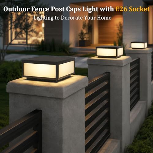 15.75 Inch Modern Flat Surface Pillar Lights Outdoor Porch Column Cap Light - Image 2