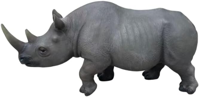 27.5" Large Realistic Rhinoceros Garden Statue Resin Sculpture - Image 6