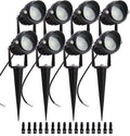 8Pack 5W Low Voltage Landscape Lights with Connectors Outdoor Lighting 24V AC/DC Focusing Lens LED Landscape Spotlights,600LM Warm White Waterproof Outdoor Garden Yard Lights by ALEDECO