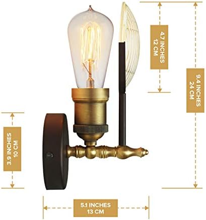 Rustic Wall Sconce Wall Mounted Industrial Lamp Retro Vertical Lighting - PAR36 Wall Lights - Auto Engine Head Light - Steampunk Lantern Farmhouse Fixture - Aircraft Tractor Headlamp Wall Lamps - Image 2