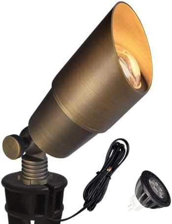COLOER Solid Brass Landscape Spotlights 1 Pack with 5W MR16 (101B Bronze) by COLOER