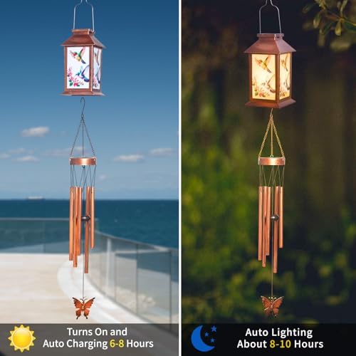 Hummingbird Lantern Wind Chimes, Solar Hummingbird Wind Chime, Gifts for Mom, Women, Grandma, Garden Courtyard Lawn Decor, Gift for Christmas and New Year, Mobiles Decorative Gifts - Image 6