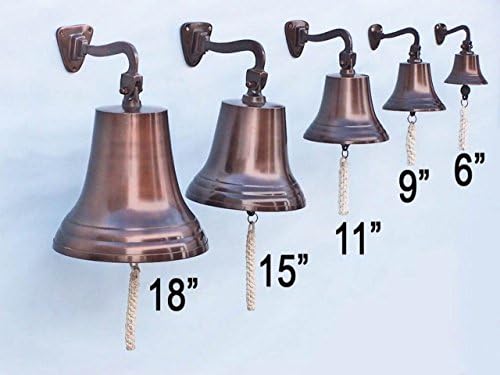Hampton Nautical BL-2019AN-6 Antiqued Copper Hanging Ships Bell 6" - Nautical Decor - Nautical Home Decoration - Image 6