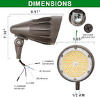 LED Bullet Spotlight Flood Light 30W/40W/50W Selectable Landscape Spotlight - Image 5