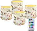 Flickering Flameless Candles with Remote Battery Operated Candles with Color Changing Timer Control LED Pillar Tea Lights for Patio Porch Banquet Home Decorations, Vintage Floral Hummingbird by Merkmak