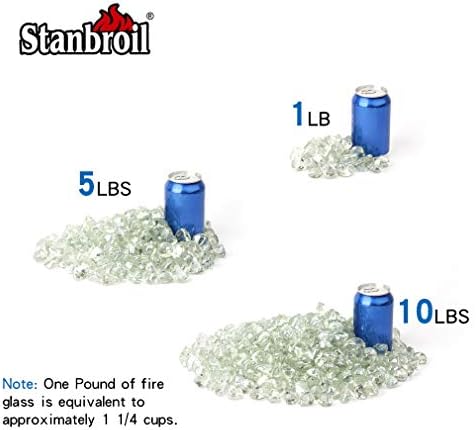 Stanbroil 10-Pound Fire Glass Diamonds 1/2 Inch, Crystal Ice Luster - Image 3