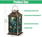 Solar Lantern Magical Mermaid Stained Glass Glowing Fish Soft Backlighting Garden Hanging Lantern Waterproof Solar Powered Lighting Outdoor Table Lamp for Deck Yard Camping Patio Nautical Decor - Image 2