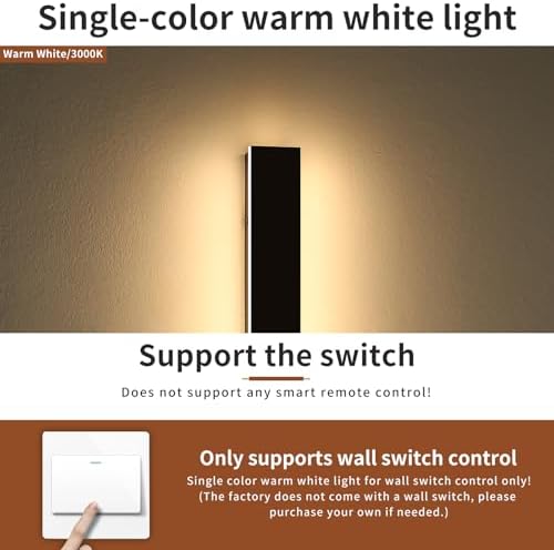 2 Pack 57inch Modern Outdoor Wall Lights, Long Strip Exterior LED Wall Sconce, 3000K Warm White, IP65 Waterproof, 50W, Black Outside Lighting Fixture for Porch, Garden, Fence, Balcony - Image 4