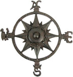 Rustic Cast Iron Rose Compass Nautical Beach House Wall Art Outdoor Garden Decor - Image 2