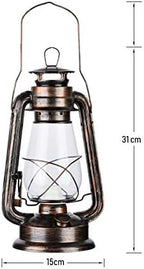 Vintage Rustic Accent Old Fashioned Electric Lantern Oil Lamp with Edison LED Bulb Bronze Rust Finish Nightstand Desk Table Lamps for Antique Designer Light Study Room Bedroom Theatre Prop - Image 2