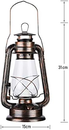Vintage Rustic Accent Old Fashioned Electric Lantern Oil Lamp with Edison LED Bulb Bronze Rust Finish Nightstand Desk Table Lamps for Antique Designer Light Study Room Bedroom Theatre Prop - Image 2