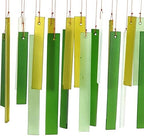 Spring Colors Glass Driftwood Wind Chime, Green Garden Decor, 11 Inch - Image 2