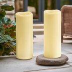 4" x 12" Ivory Large Waterproof Outdoor Flameless Candles Battery Operated LED Flickering Pillar Candles with Remote and Timer for Indoor Outdoor Lanterns, Long Lasting, Set of 2 - Image 6