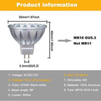 ALIDE 12V Low Voltage MR16 GU5.3 LED Bulbs 3W,Replace 20W 30W 35W Halogen - Image 2