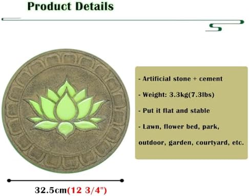 Glow in The Dark Round Stepping Stone Set, Outdoor Luminous Lotus Stepping Stone Path Pavers, Home Villa Garden Patio Stones for Decorative Ground - Image 5