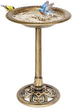 VIVOHOME Bird Bath for Outside, Polyresin, Pedestal, Antique Copper by VIVOHOME