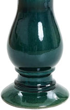 LuxenHome 22 Inch Ceramic Bird Bath for Outside, Elegant Tall Outdoor Bird Bath, Lightweight Pedestal Glazed Birdbaths for Outdoors with Floral Pattern, Dark Green - Image 6