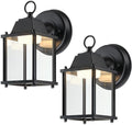 LIT-PaTH Outdoor Wall Light Fixture, Aluminum, LED 3000K, Black, 2 Pack by LIT-PaTH