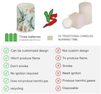 4Pcs Flameless Candles with Remote and Timers Flickering Battery Operated Candles Outdoor Flameless LED Pillar Lights for Beach Wedding Coastal Home Decorations, Floral Hummingbird - Image 5