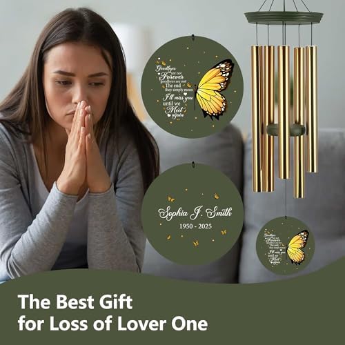 ASTARIN Sympathy Wind Chimes for Loss of Loved Ones Dad Mom, Memorial Wind Chimes Customizable, in Memory of Mother/Father, Remembrance Gifts(Produced in Texas) - Image 2
