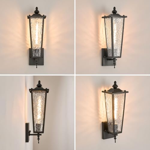 2-Pack Outdoor Wall Light,Black Exterior Waterproof Lantern - Image 5