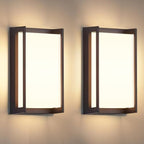 wowlite Outdoor Porch Lights, 3CCT LED Wall Sconces, Matte Black, 2 Pack by wowlite
