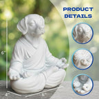 OLOMA Yoga Dog Garden Sculpture Heavy Concrete Stone Dog Statue Weather Resistant Outdoor Indoor Patio Decor Accent Feature for Entryway Display - Image 2