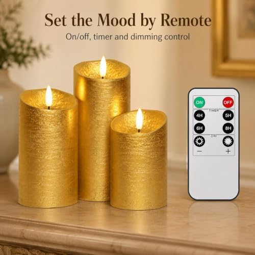 Gold Candles Battery Operated with Remote for Christmas Decor - Image 3