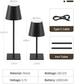 UME 3 Pack Cordless Table Lamp, Battery Operated Lamp - Portable Waterproof Rechargeable Table Lamp w/ 3 Color Temps & Stepless Dimming for Dinner, Desk, Cafe, Outdoor (Black) - Image 6