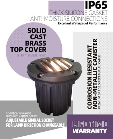 MALORY Low Voltage Landscape Well Lights, (φ126 mm) Brass Top Cover - Image 4