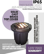 MALORY Low Voltage Landscape Well Lights, (φ126 mm) Brass Top Cover - Image 4