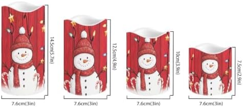 Christmas Snowman Color Changing Flameless LED Candles Set of 4 - Image 2