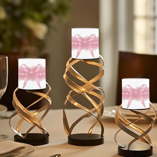 Pink Ribbons Battery Operated Flameless Candles with Remote and Timer Flameless LED Pillar Candles for Banquet Weddings Home Decorations 4 Pack Tea Lights Bulk - Image 4