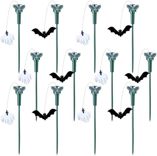 Retisee 12 Pcs Flying Ghost Bat Decorations Solar Outdoor Halloween Stakes by Retisee