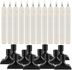 Enpornk 12 Pcs Window Candles with Sensor, Ivory with Black Holders - Image 2