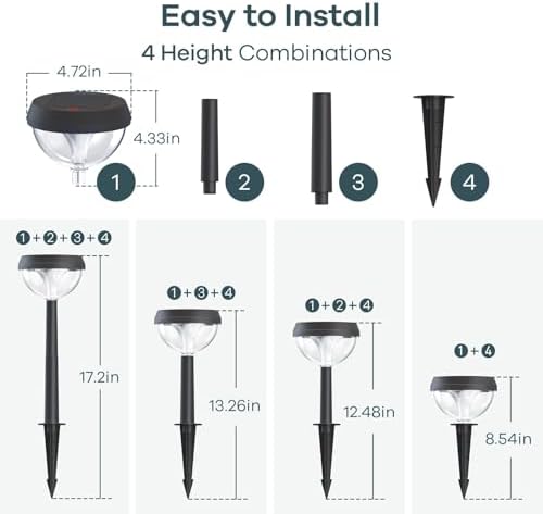 Linkind Solar Pathway Lights 8 Pack, Solar Lights Outdoor Warm White - Image 5