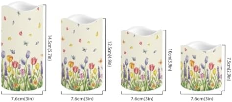 Colorful Tulip Flameless Candles with Remote Timer Flickering LED Pillar Candles Color Changing Set of 4 Battery Operated Candles Indoor Outdoor Home Table Beach Wedding Decoration - Image 2