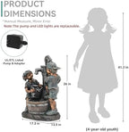 26" Boy and Girl Outdoor Fountain LED 3-Tier Cascading Waterfall - Image 6