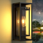 Dusk to Dawn Outdoor Wall Sconce Black Modern Exterior Lighting Fixture by SIAFAVOI