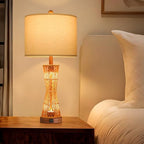 OYEARS 27" Table Lamps Set of 2 with Rattan & Dual Lights, Boho Lamps for Nightstands, Bedside Lamps for Bedroom, Nightstand Lamp for Living Room, Farmhouse Table Lamp for Office & Study - Image 4